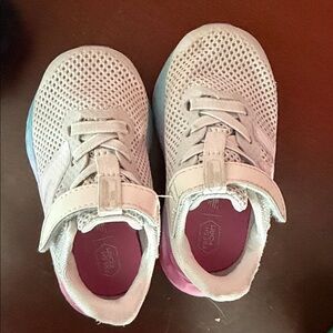 New Balance Kids White and Pink Sneakers